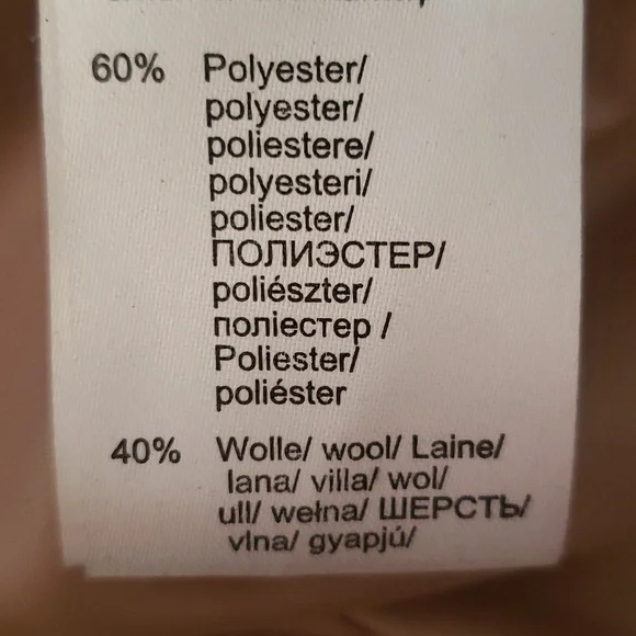 Very Nice Venus High Low Camel Colored Wool Blend Coat Sz 14 - Picture 4 of 5